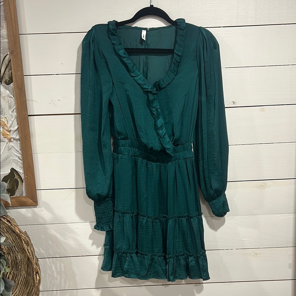 Green Ruffle Dress - Picture 1 of 5